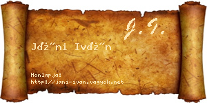 Jáni Iván névjegykártya