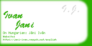 ivan jani business card